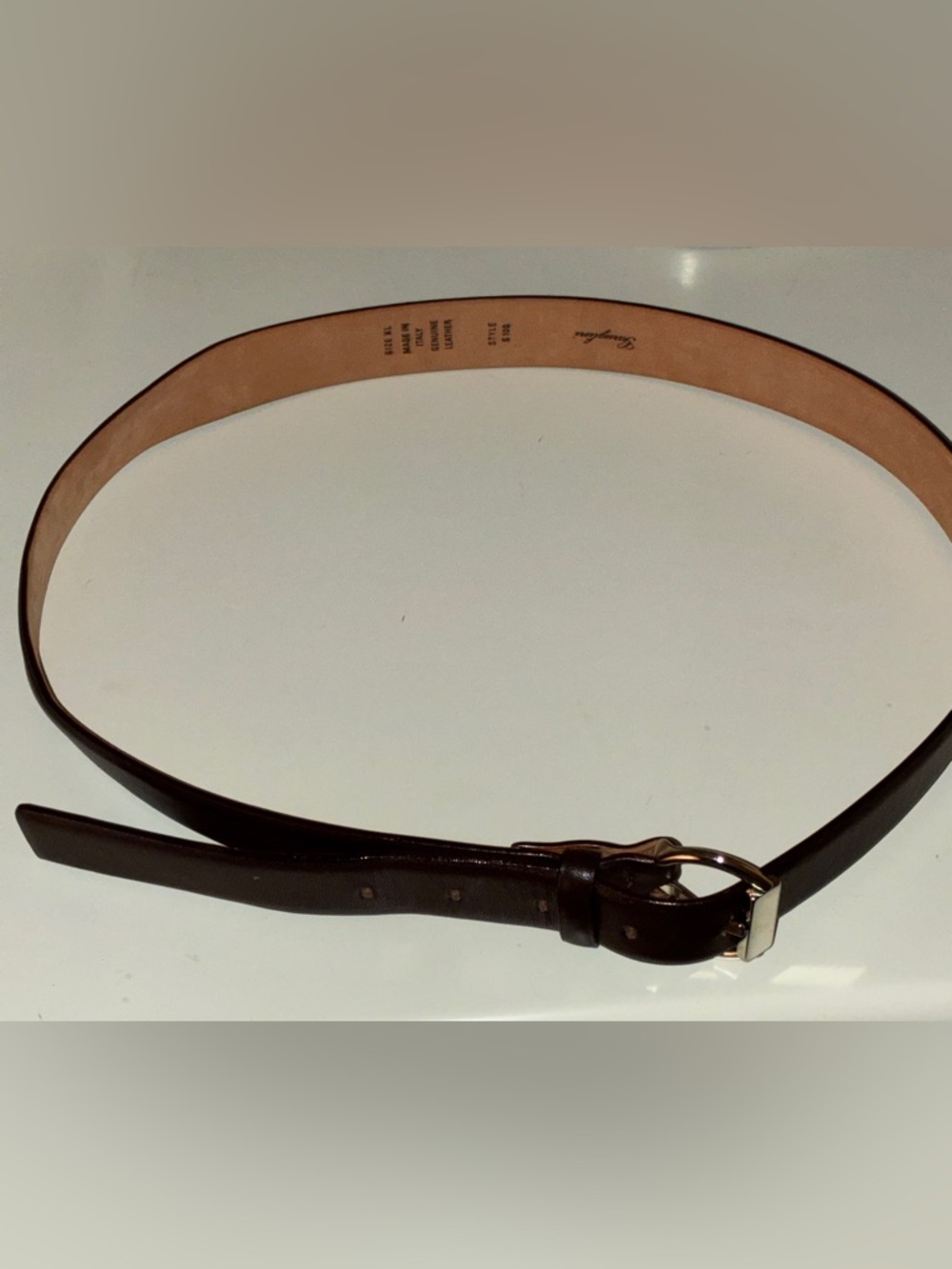 Garuglieri Italian Dark Brown Leather Belt Sz XL